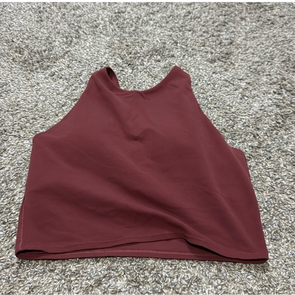 Athleta Red Sleeveless Crop Tank Top